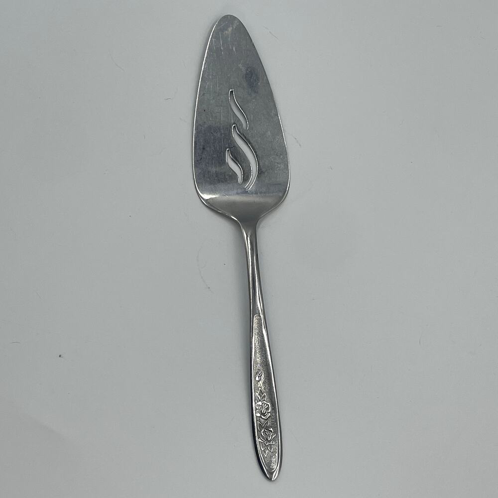 Vintage Ekco Eterna Stainless Steel Pierced Cake Pie Server Country Garden